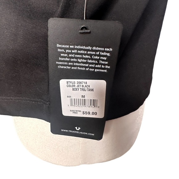 NWT Trueโ Religion Boxy TRBJ Tank with Lucky Horseshoe & Buddha Graphic - Picture 8 of 12